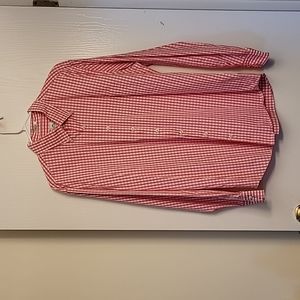 Peter Millar Oxford Weekender Wash Pink White Cotton Gingham Check Shirt Sz L